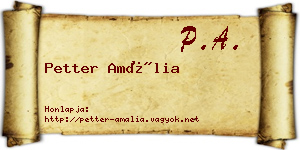 Petter Amália névjegykártya